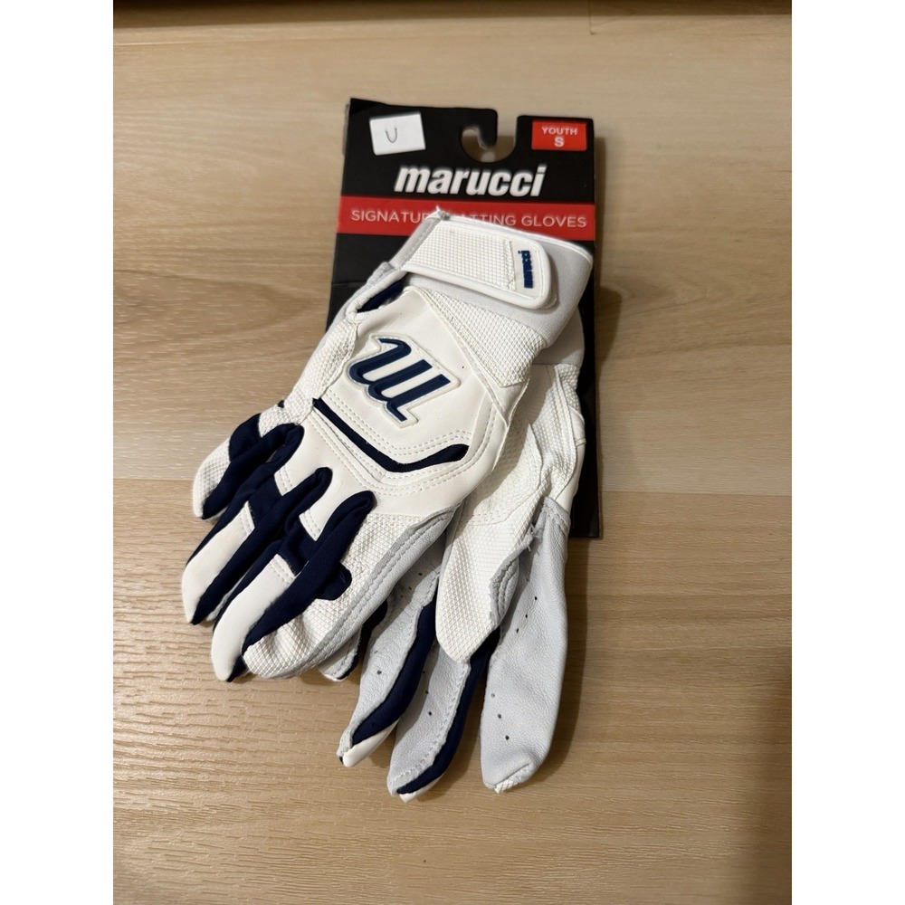 Marucci White Batting Gloves Youth Small Signature New With Tags